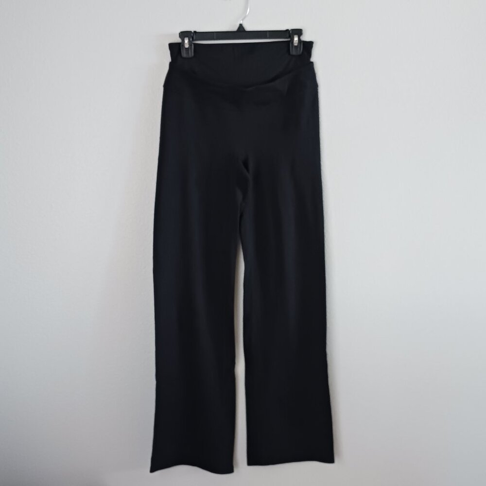 Spanx Slim-X Bagel Buster Double Waistband Flare Yoga Leggings Size XLarge Black